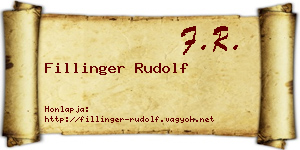Fillinger Rudolf névjegykártya